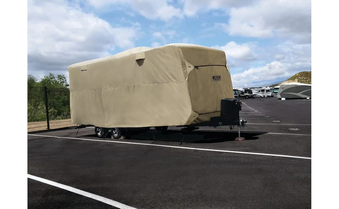 74847 – ADCO Travel Trailer Cover, 34 Foot 1 Inch to 37 Foot 447 Inch Length x 106 Inch Width x 102 Inch Height All W...